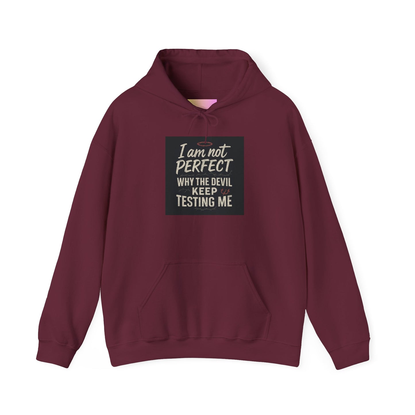 Humorous Hooded Sweatshirt - 'I am not PERFECT, why the devil keep testing me?' - Comfy Unisex Hoodie for Everyday Wear, Birthday [...]