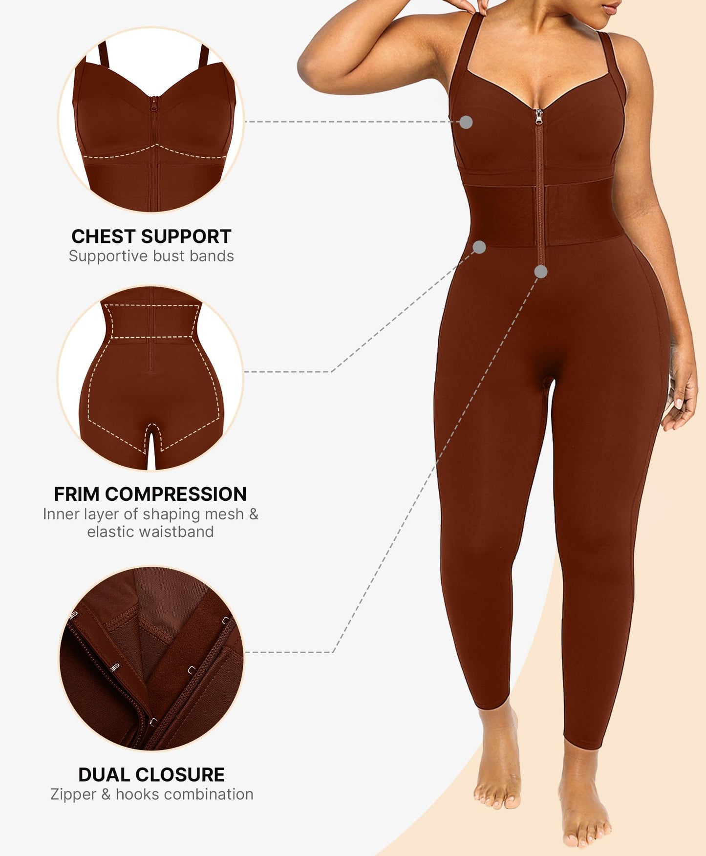 SHAPELLX Jumpsuits for Women Tummy Control One Piece Outfit Yoga Athletic Rompers Sleeveless Bodycon Shapewear