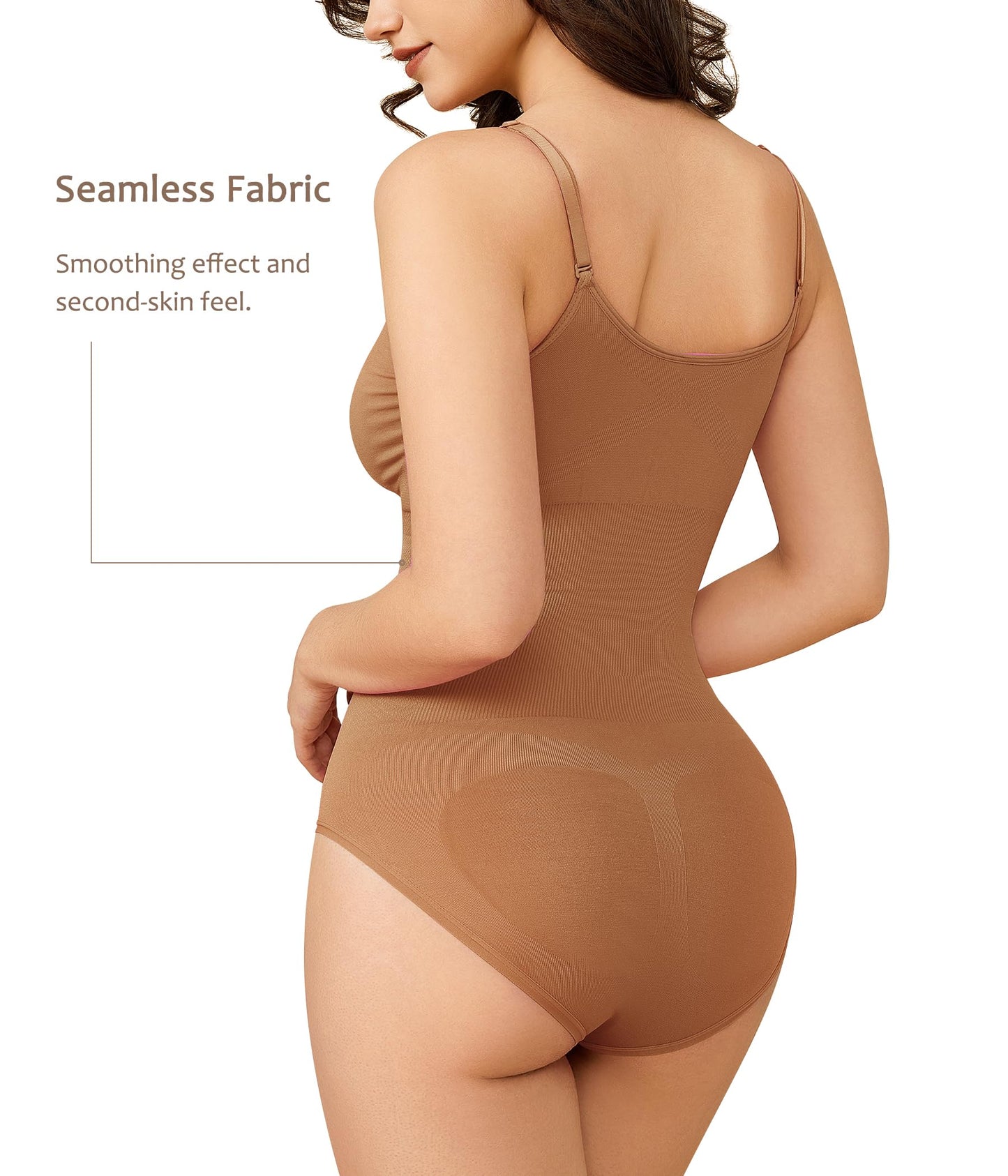 BRABIC Womens' Seamless Sleeveless V-Neck Bodysuit Shapewear Tummy Control