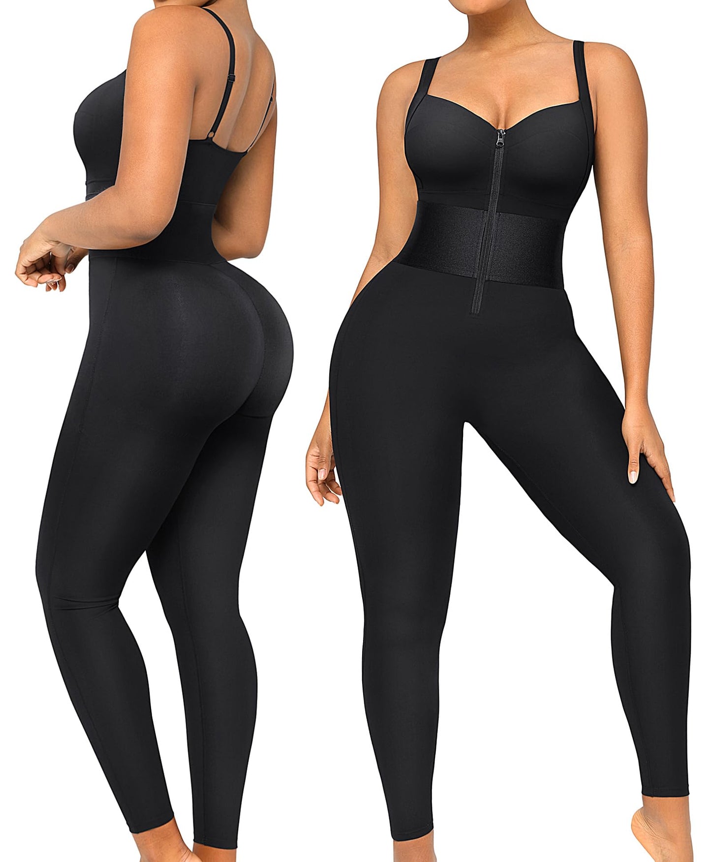 SHAPELLX Jumpsuits for Women Tummy Control One Piece Outfit Yoga Athletic Rompers Sleeveless Bodycon Shapewear