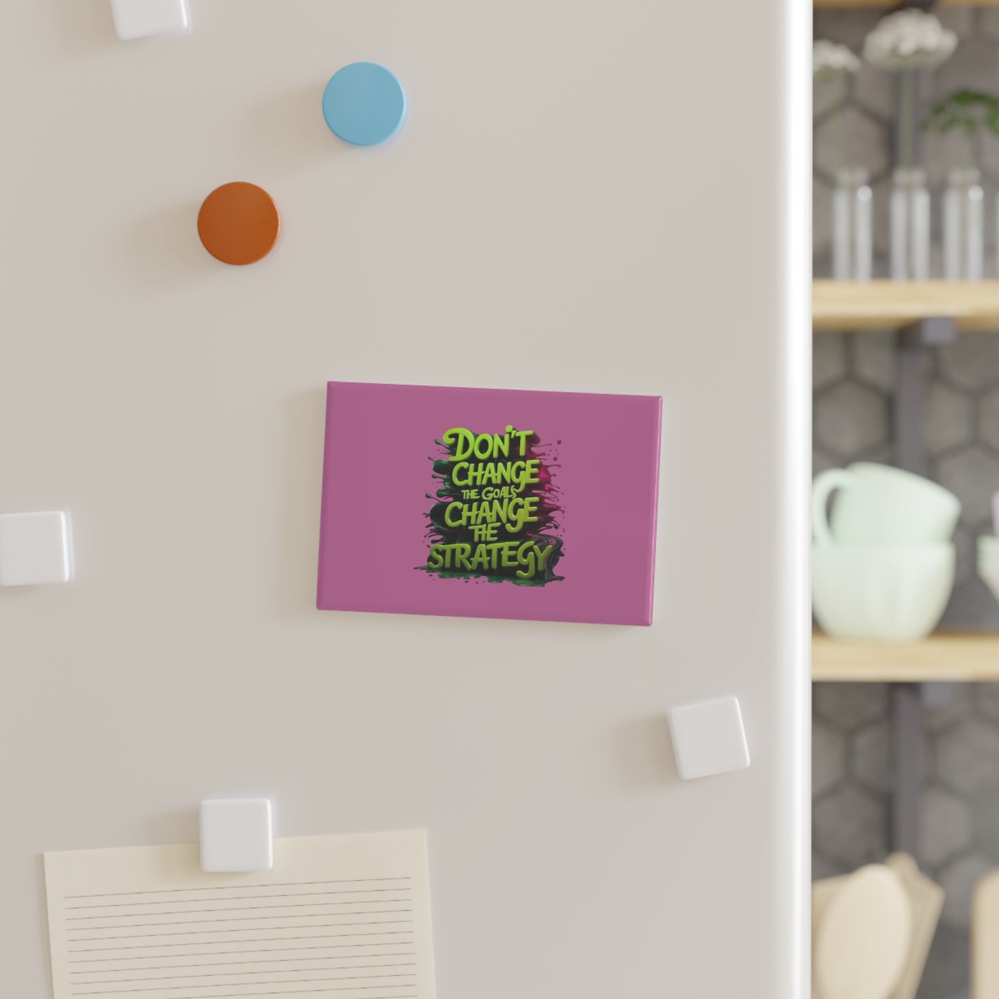 Rectangle Magnet – "Don't Change the Goals, Change the Strategy" Motivational Office Magnet