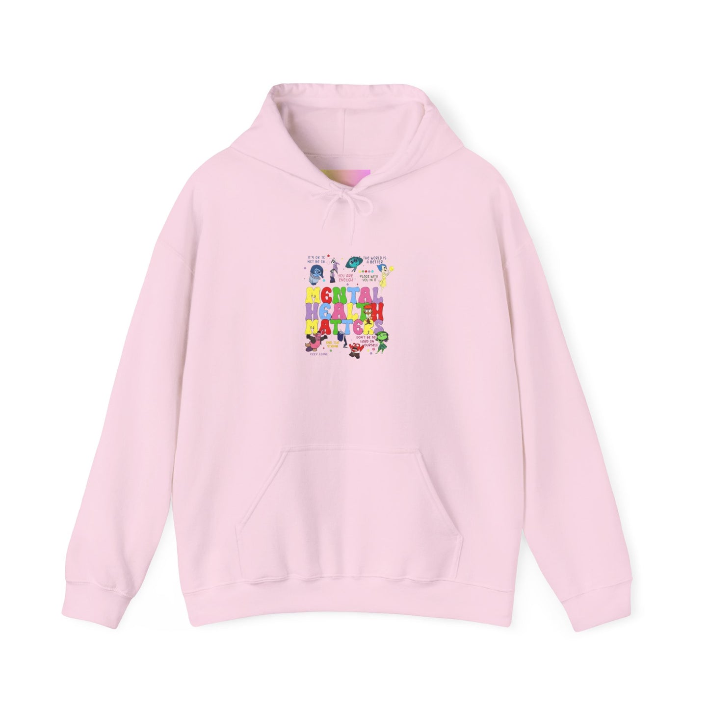Mental Health Matters Hoodie — Colorful Awareness Pullover with Inspirational Back Quote