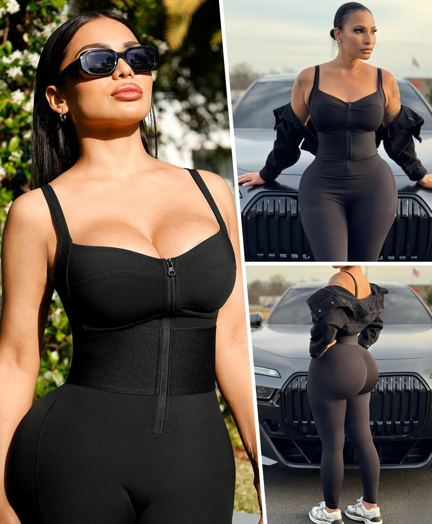 SHAPELLX Jumpsuits for Women Tummy Control One Piece Outfit Yoga Athletic Rompers Sleeveless Bodycon Shapewear