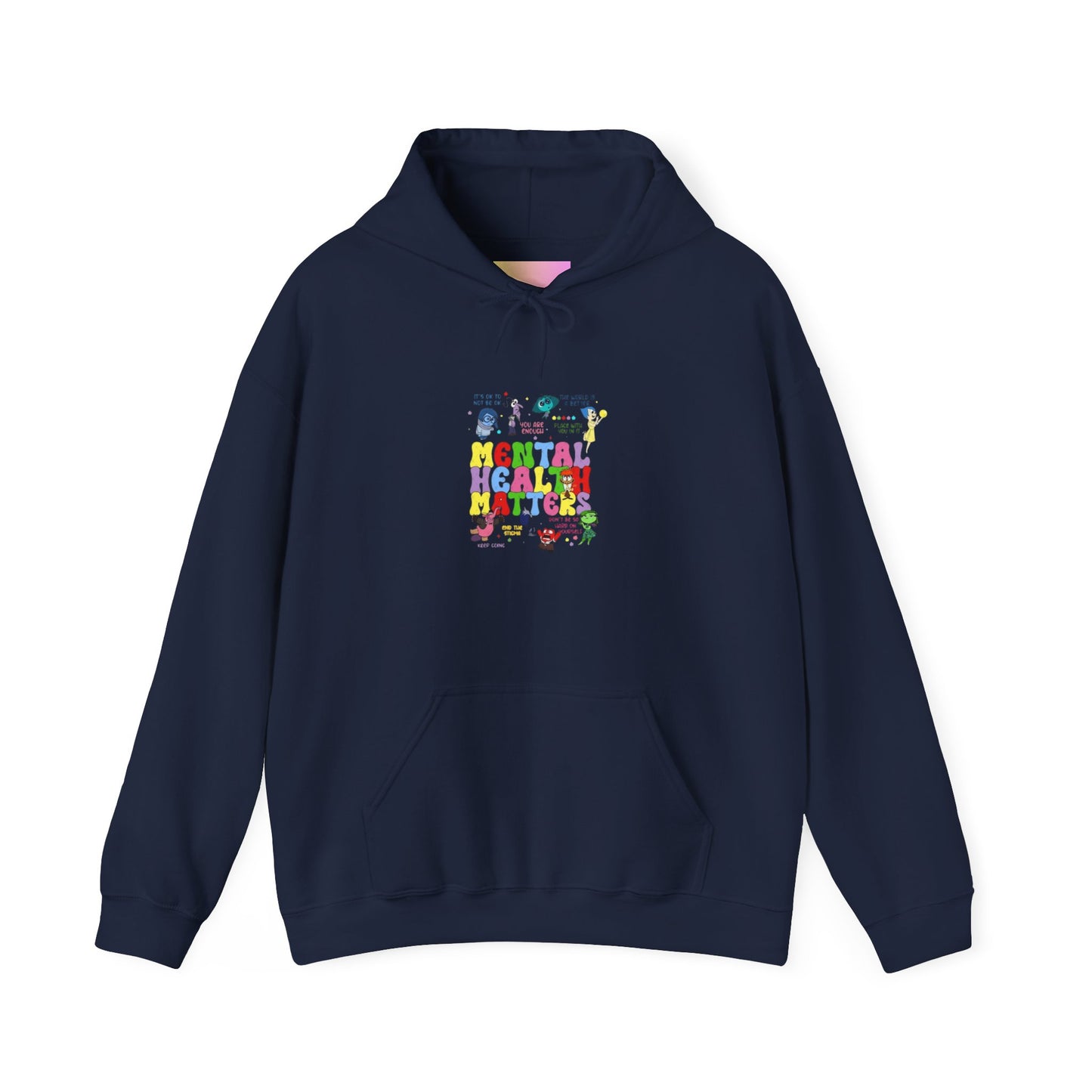 Mental Health Matters Hoodie — Colorful Awareness Pullover with Inspirational Back Quote