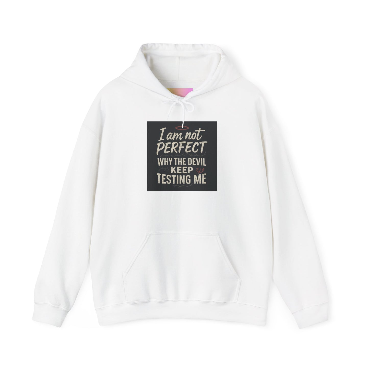 Humorous Hooded Sweatshirt - 'I am not PERFECT, why the devil keep testing me?' - Comfy Unisex Hoodie for Everyday Wear, Birthday [...]