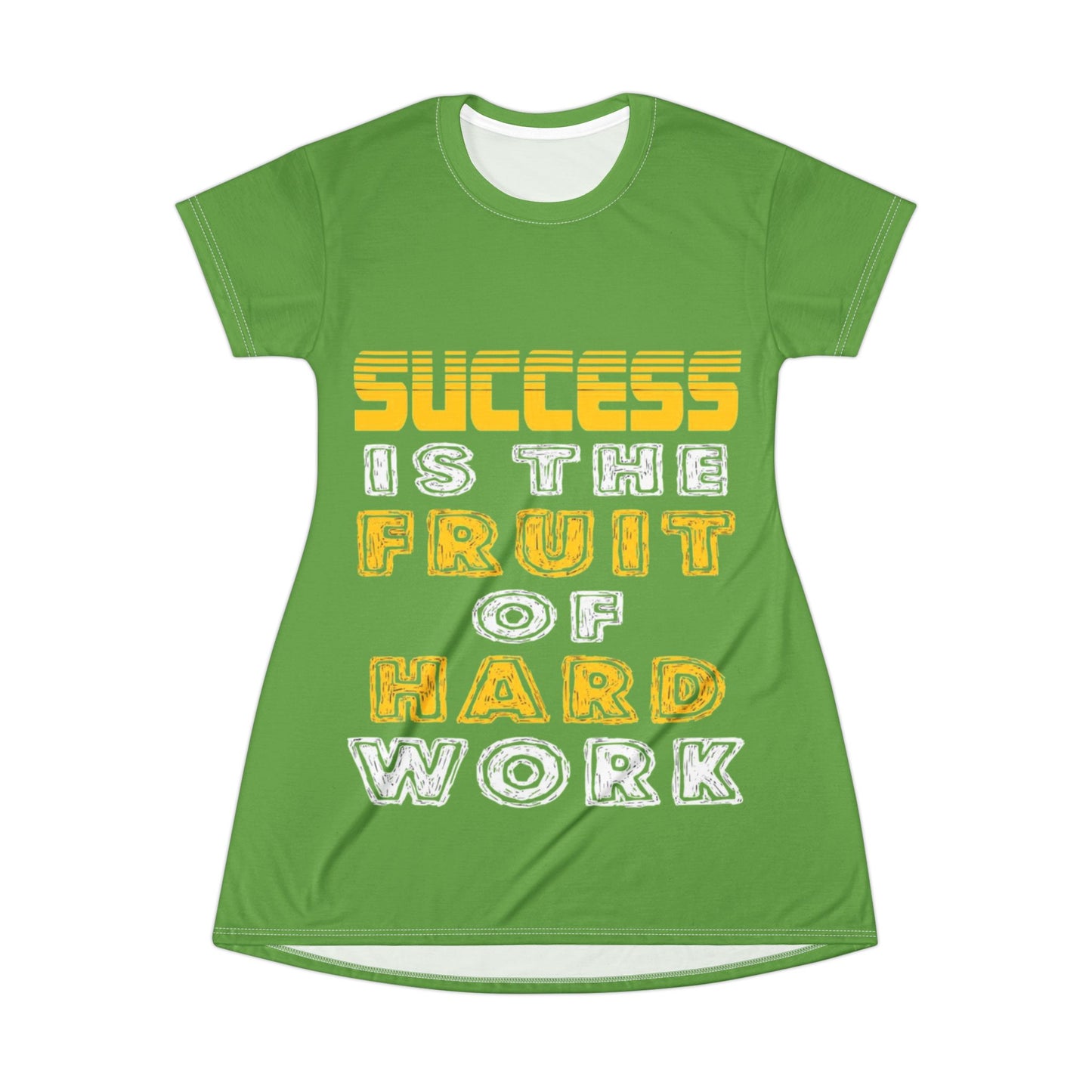 Inspirational 'Success Is The Fruit Of Hard Work' T‑Shirt Dress