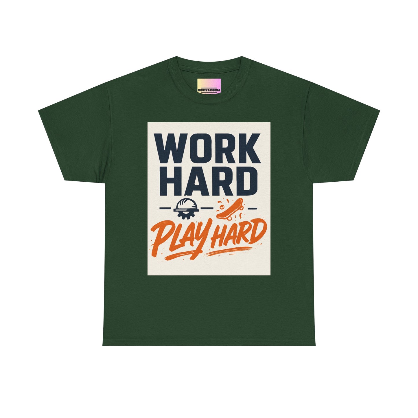 Work Hard Play Hard T-Shirt — Motivational Graphic Tee for Sports & Everyday Wear