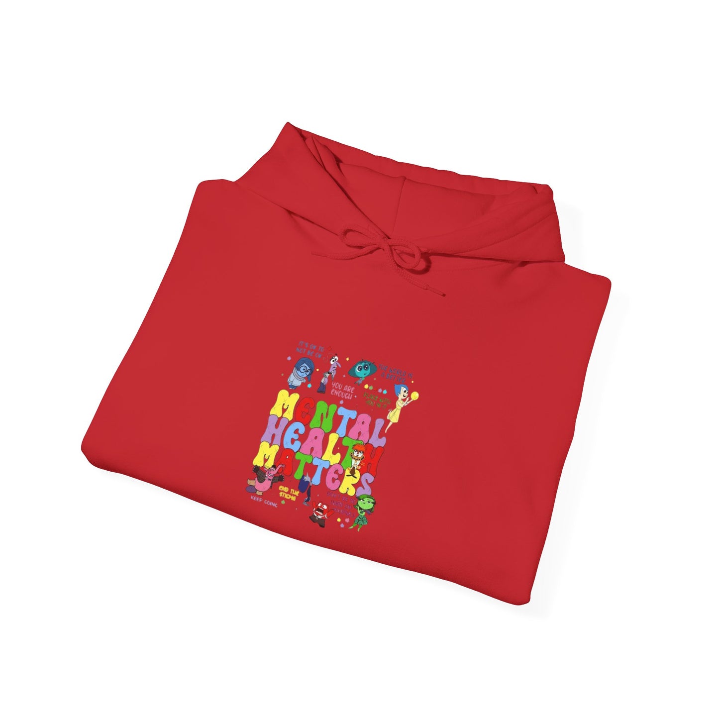 Mental Health Matters Hoodie — Colorful Awareness Pullover with Inspirational Back Quote