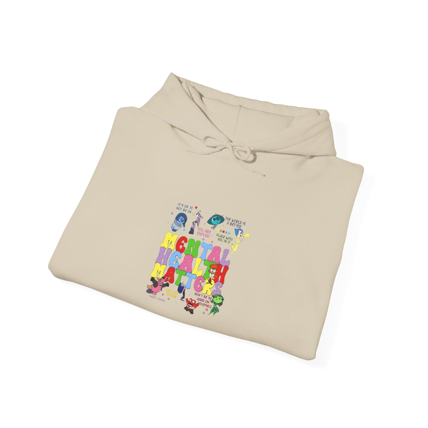 Mental Health Matters Hoodie — Colorful Awareness Pullover with Inspirational Back Quote