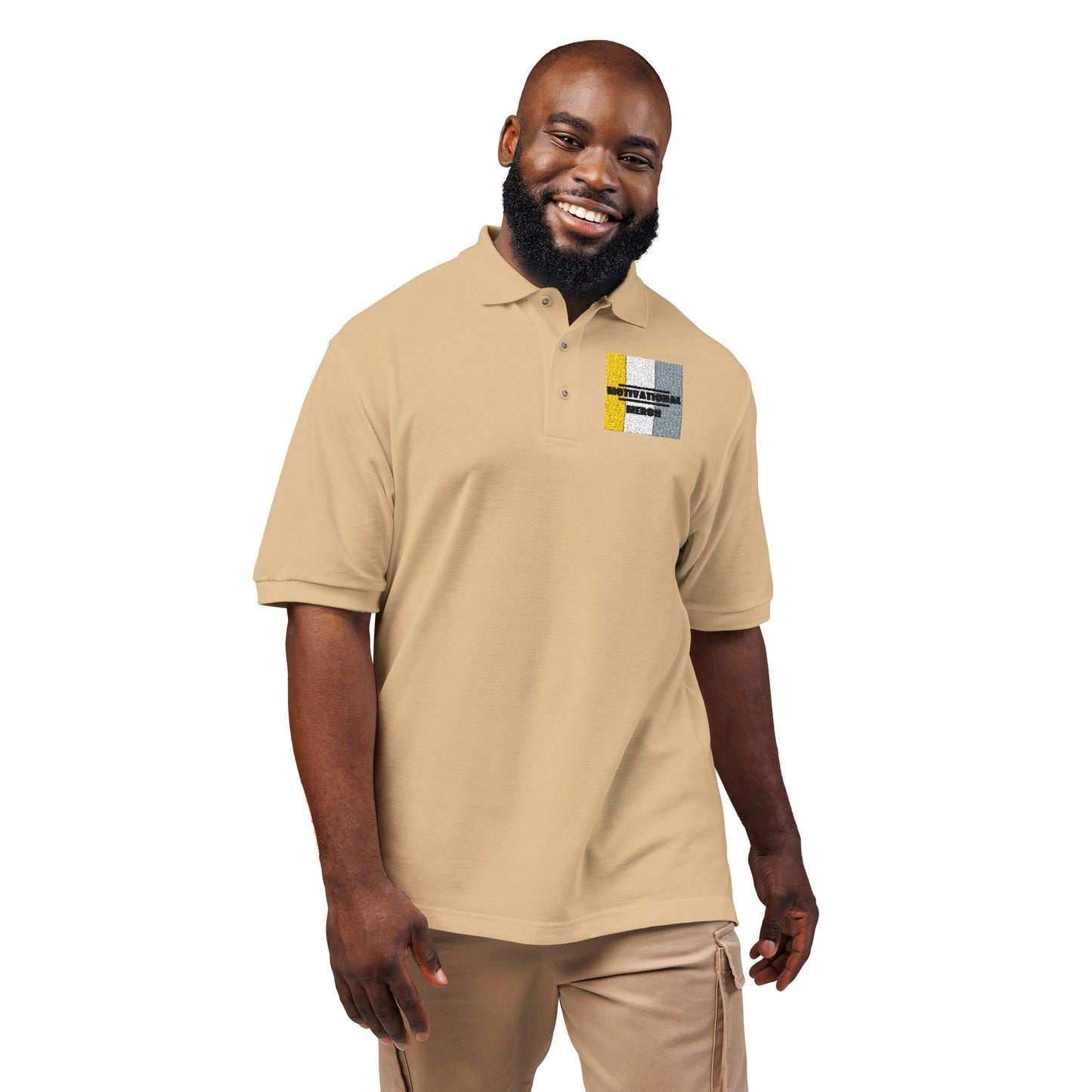 Embroidered Distressed Pride Flag Polo