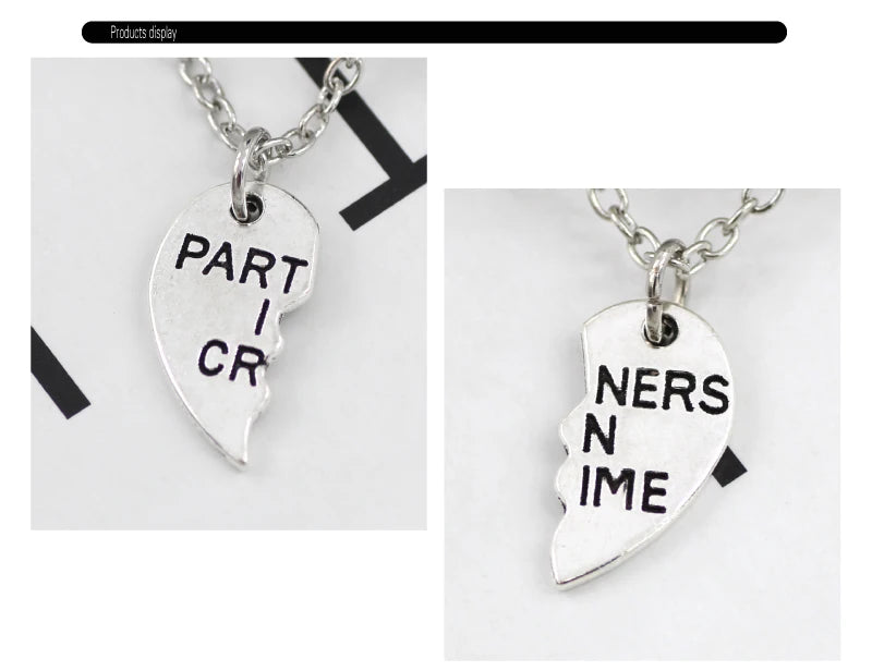 2pcs/set Splicing Necklace Necklace Heartbroken Pendant Necklace Men And Women Best Friends BFF Friendship Birthday Jewelry Gift