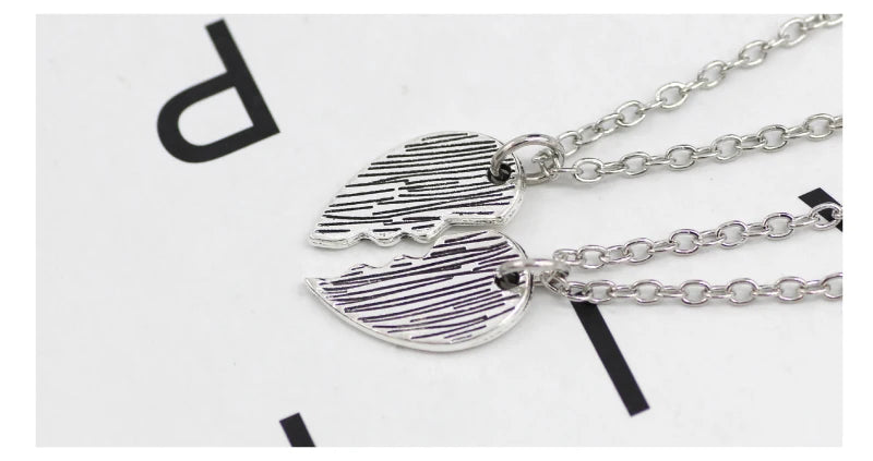 2pcs/set Splicing Necklace Necklace Heartbroken Pendant Necklace Men And Women Best Friends BFF Friendship Birthday Jewelry Gift