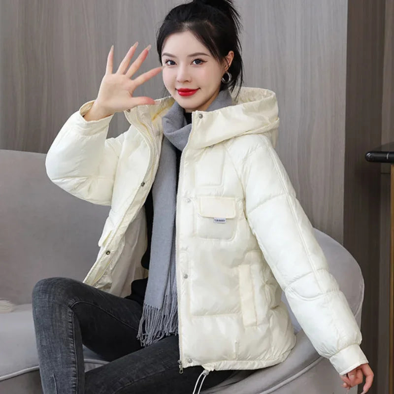 Coats New In Winter Puffer Hooded Coat For Women 2025 High Quality Parkas Demi-season Black Promotion Padding Woman Down Jacket