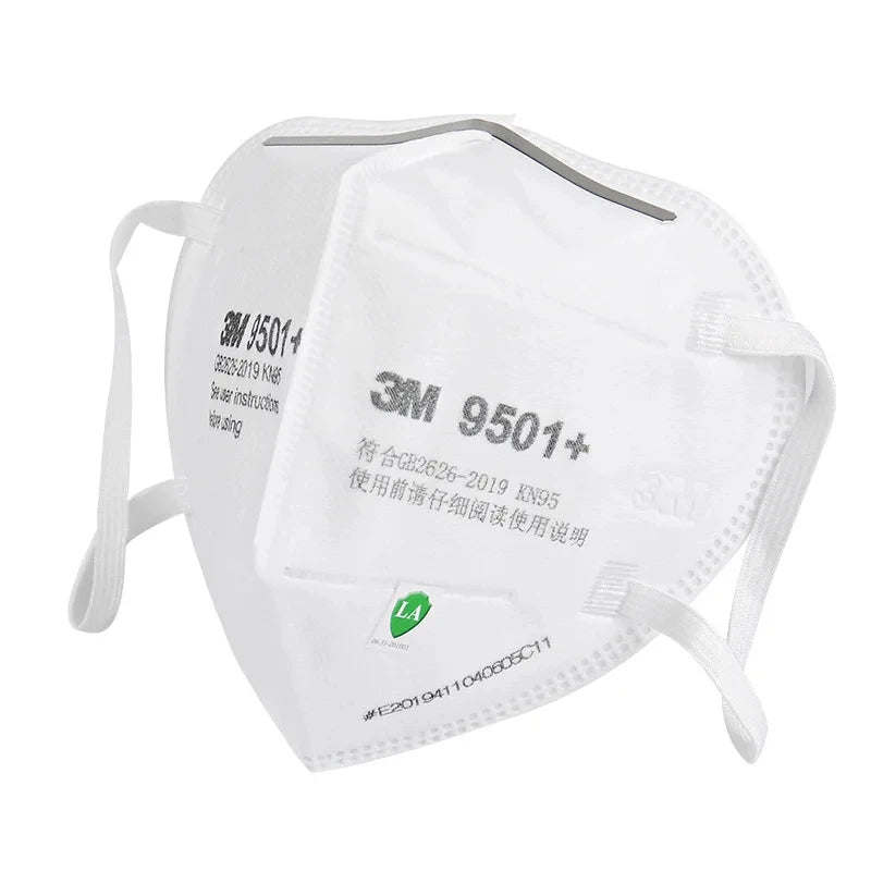 3M KN95 Face Mask 9501+/9502+ Original Adult Reusable Earloop Headband Approved Wide Soft Band Particles Filtering 95% 50Pcs/bag