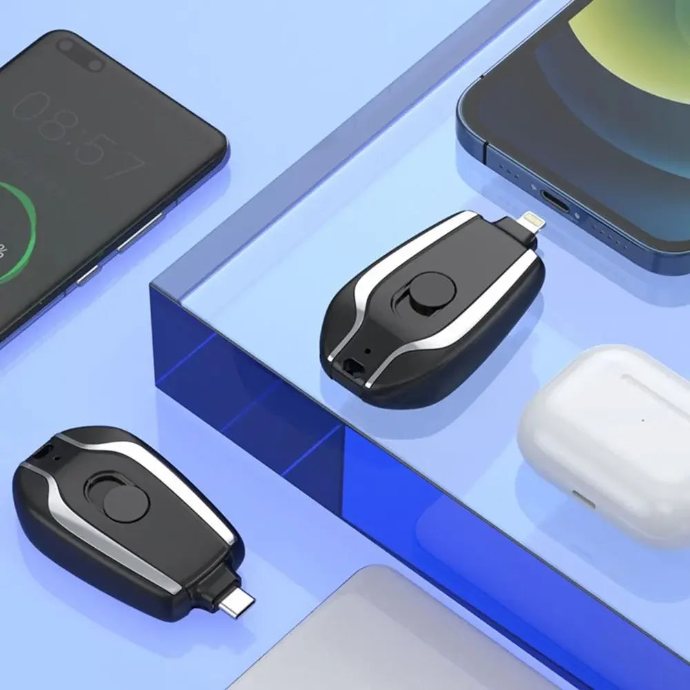 1500mAh Ultra-Compact Keychain Power Bank – Mini External Battery Portable Charger for Android, iPhone & Micro Devices