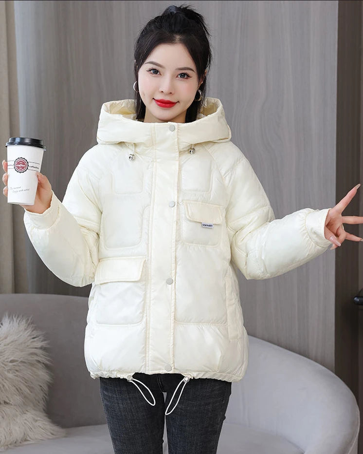 Coats New In Winter Puffer Hooded Coat For Women 2025 High Quality Parkas Demi-season Black Promotion Padding Woman Down Jacket
