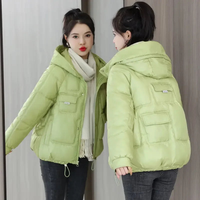 Coats New In Winter Puffer Hooded Coat For Women 2025 High Quality Parkas Demi-season Black Promotion Padding Woman Down Jacket