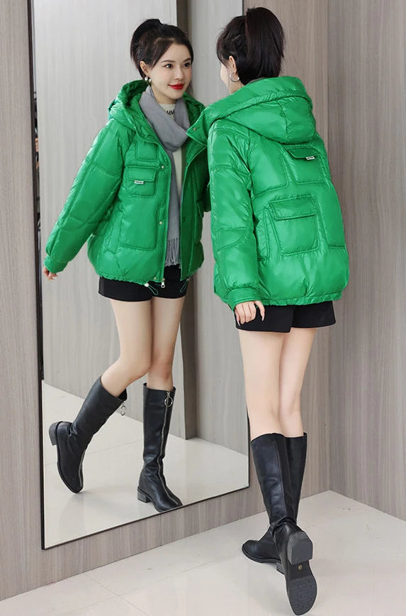 Coats New In Winter Puffer Hooded Coat For Women 2025 High Quality Parkas Demi-season Black Promotion Padding Woman Down Jacket