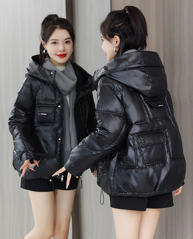 Coats New In Winter Puffer Hooded Coat For Women 2025 High Quality Parkas Demi-season Black Promotion Padding Woman Down Jacket