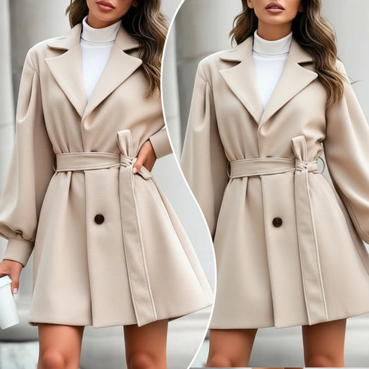 Women's Coats 2025 Autumn Winter Elegant Essential Plain Color Long Sleeve Single Button Casual All-match Overcoat Clothing
