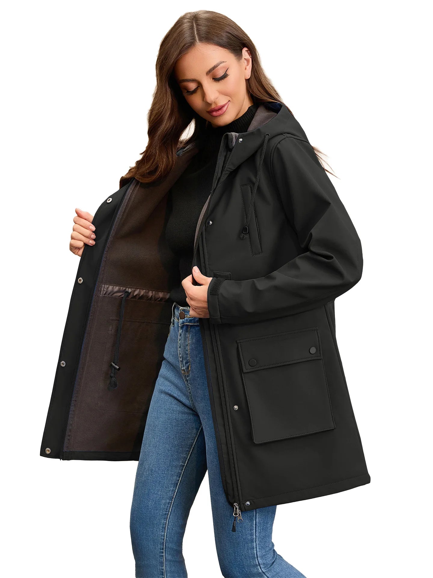 Women Winter Coats Hooded Outerwears Waterproof Woman Clothes Warm Women's Winter Down Jacket Parkas Long Trench Coat  HXY285