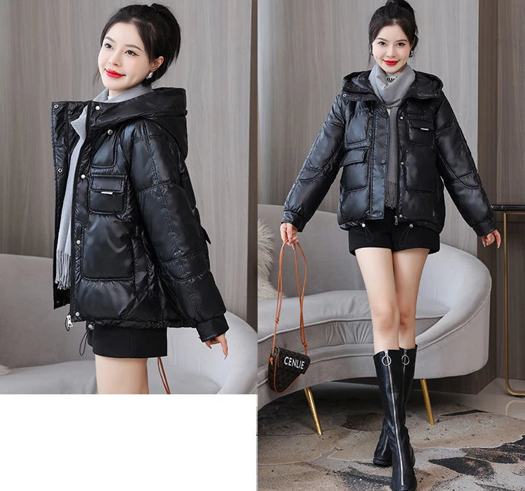 Coats New In Winter Puffer Hooded Coat For Women 2025 High Quality Parkas Demi-season Black Promotion Padding Woman Down Jacket