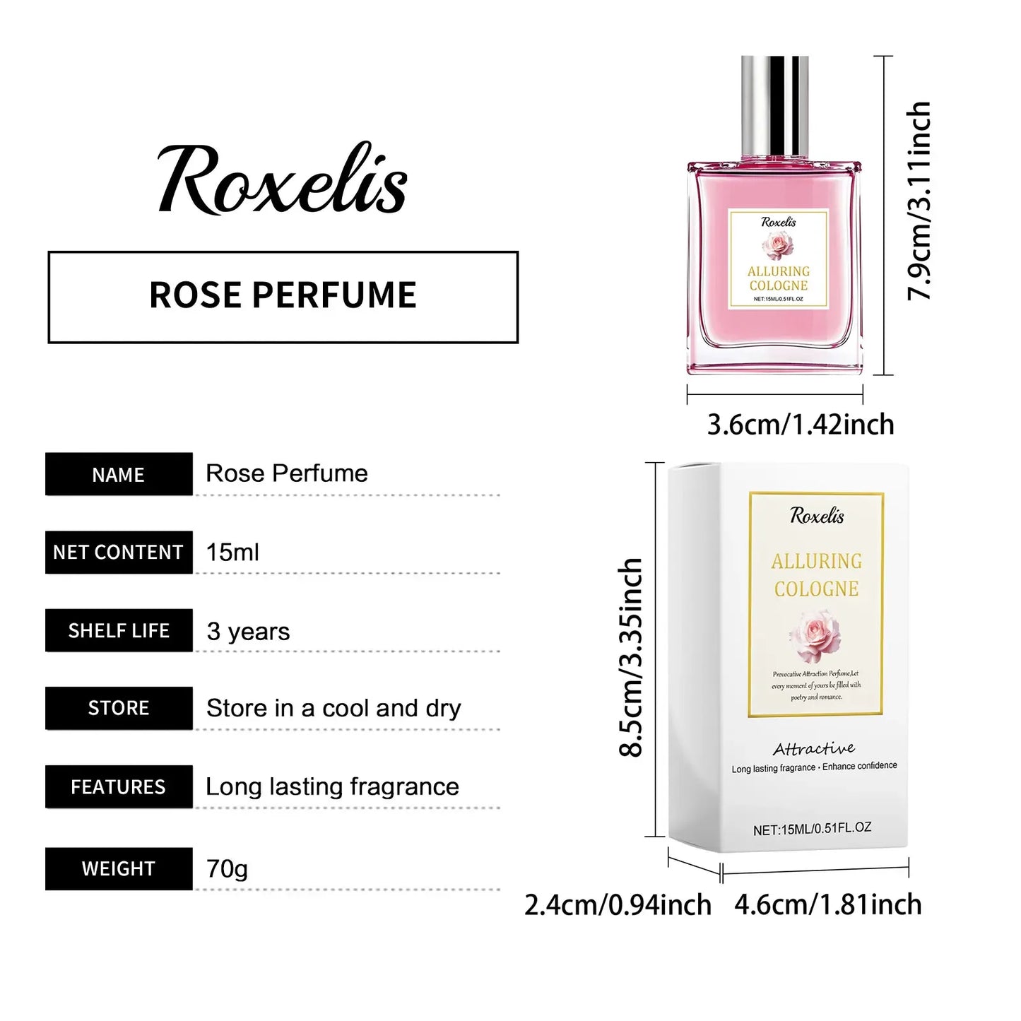Rose Perfume Long Lasting Fragrance Floral Plant Scented Body Mist Show Charms Confidence Boost Daily Dating Body Perfume Spray