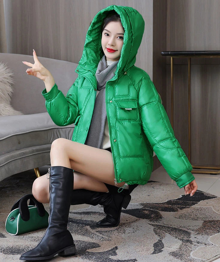 Coats New In Winter Puffer Hooded Coat For Women 2025 High Quality Parkas Demi-season Black Promotion Padding Woman Down Jacket