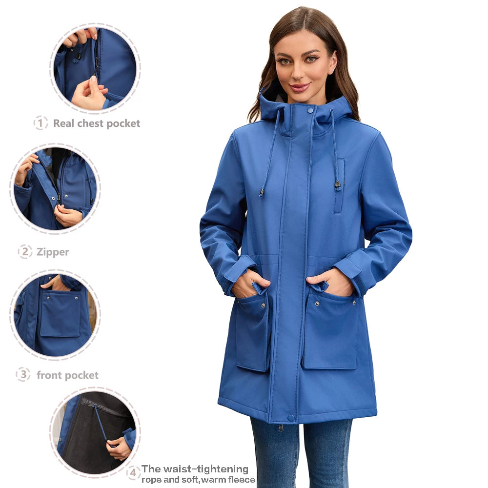 Women Winter Coats Hooded Outerwears Waterproof Woman Clothes Warm Women's Winter Down Jacket Parkas Long Trench Coat  HXY285