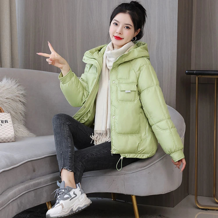 Coats New In Winter Puffer Hooded Coat For Women 2025 High Quality Parkas Demi-season Black Promotion Padding Woman Down Jacket