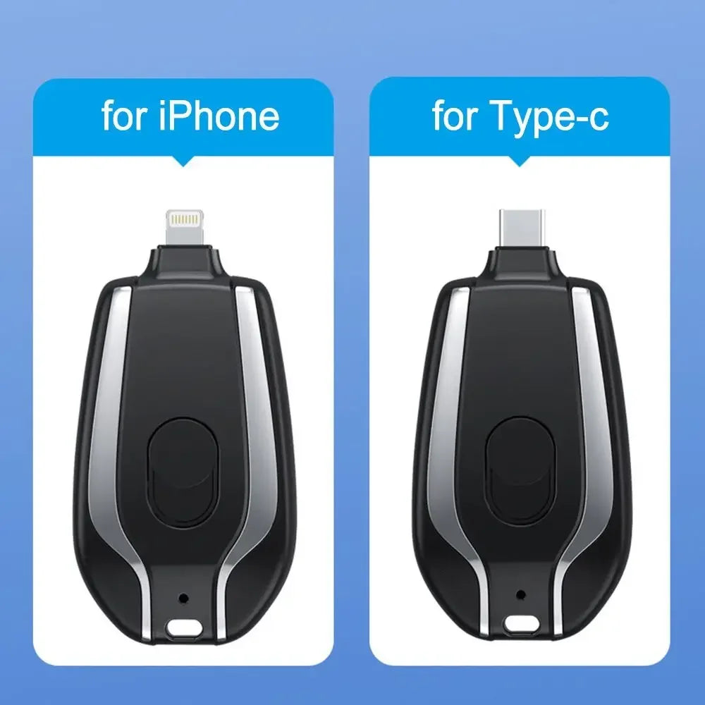 1500mAh Ultra-Compact Keychain Power Bank – Mini External Battery Portable Charger for Android, iPhone & Micro Devices