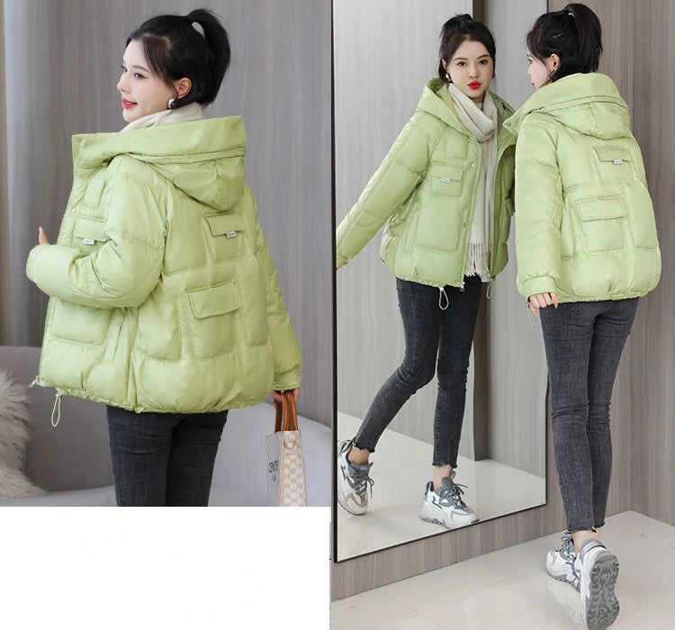 Coats New In Winter Puffer Hooded Coat For Women 2025 High Quality Parkas Demi-season Black Promotion Padding Woman Down Jacket