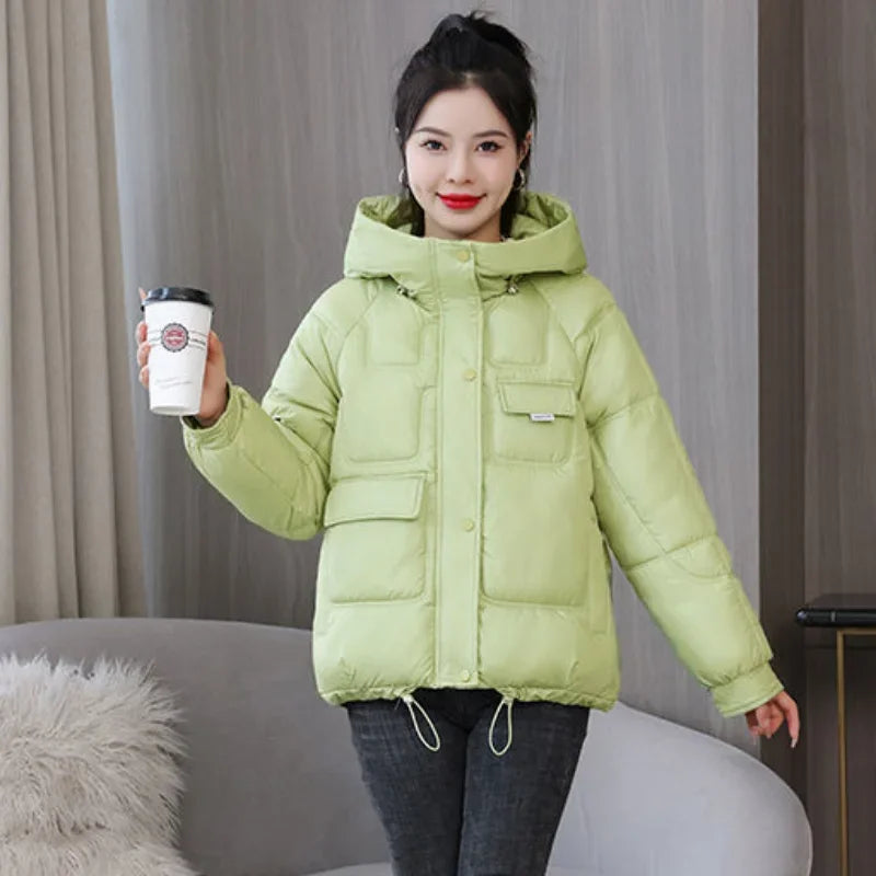 Coats New In Winter Puffer Hooded Coat For Women 2025 High Quality Parkas Demi-season Black Promotion Padding Woman Down Jacket