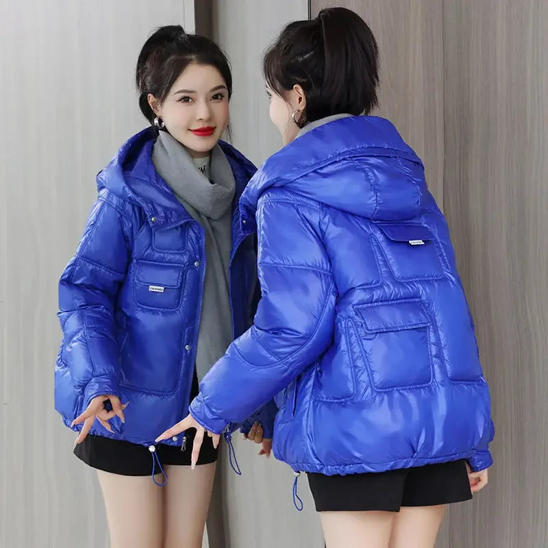 Coats New In Winter Puffer Hooded Coat For Women 2025 High Quality Parkas Demi-season Black Promotion Padding Woman Down Jacket