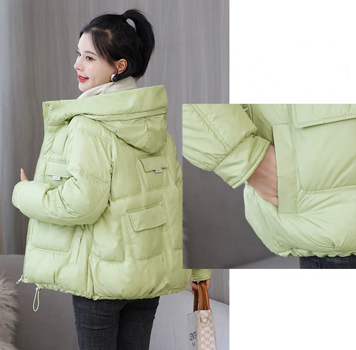 Coats New In Winter Puffer Hooded Coat For Women 2025 High Quality Parkas Demi-season Black Promotion Padding Woman Down Jacket