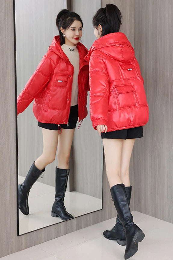 Coats New In Winter Puffer Hooded Coat For Women 2025 High Quality Parkas Demi-season Black Promotion Padding Woman Down Jacket