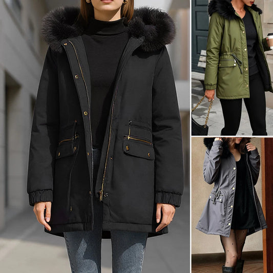 Women's Coats Autumn Spring  Comfortable Daily Casual Solid Color  Long  Pockets Zipper Button Pockets Long Sleeve Hooded Coats