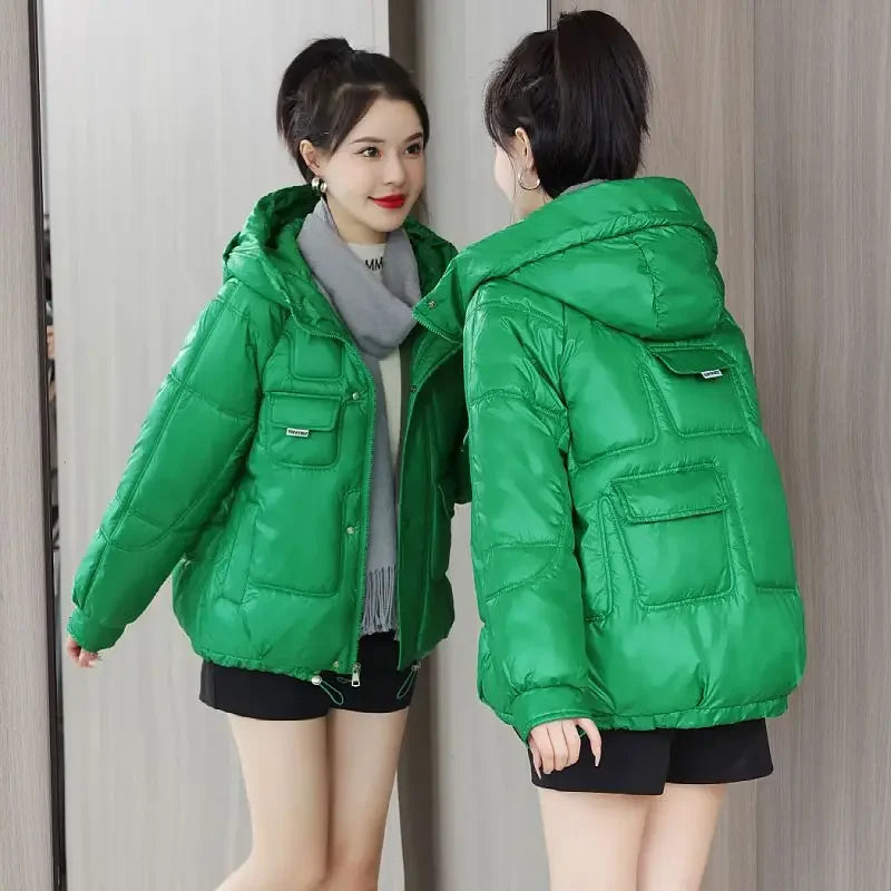 Coats New In Winter Puffer Hooded Coat For Women 2025 High Quality Parkas Demi-season Black Promotion Padding Woman Down Jacket
