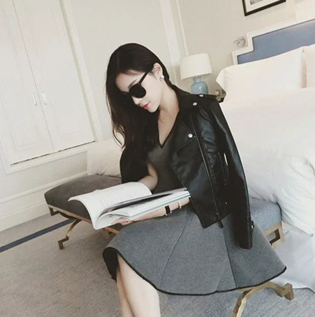 Coats Woman Spring Autumn Leather Jacket for Women New Products Korean Reviews Clothes High Quality Pretty Style Cheap Deals