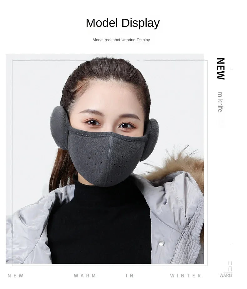 Winter Electric Bike Ear Warmer Windproof Face Mask MenThickened Winter Anti-Freeze Headband Neck Gaiter Breathable Warmer Mask
