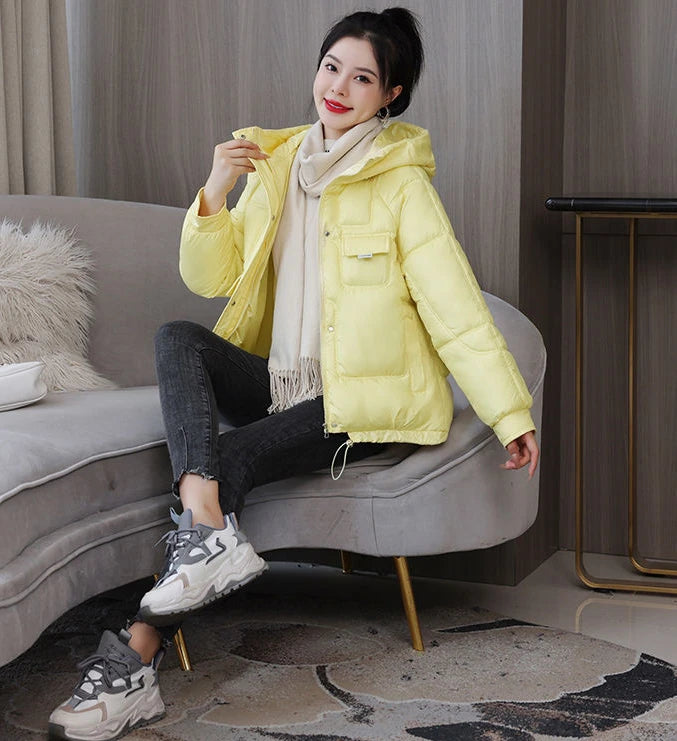 Coats New In Winter Puffer Hooded Coat For Women 2025 High Quality Parkas Demi-season Black Promotion Padding Woman Down Jacket