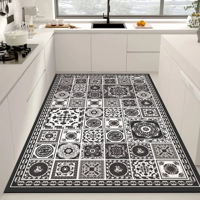 Kitchen Carpet Long Rug Waterproof Pvc Floor Mat Non-slip Leather Home Decoration Oil-proof Foot Mats Alfombra De Cocina 주방 깔개