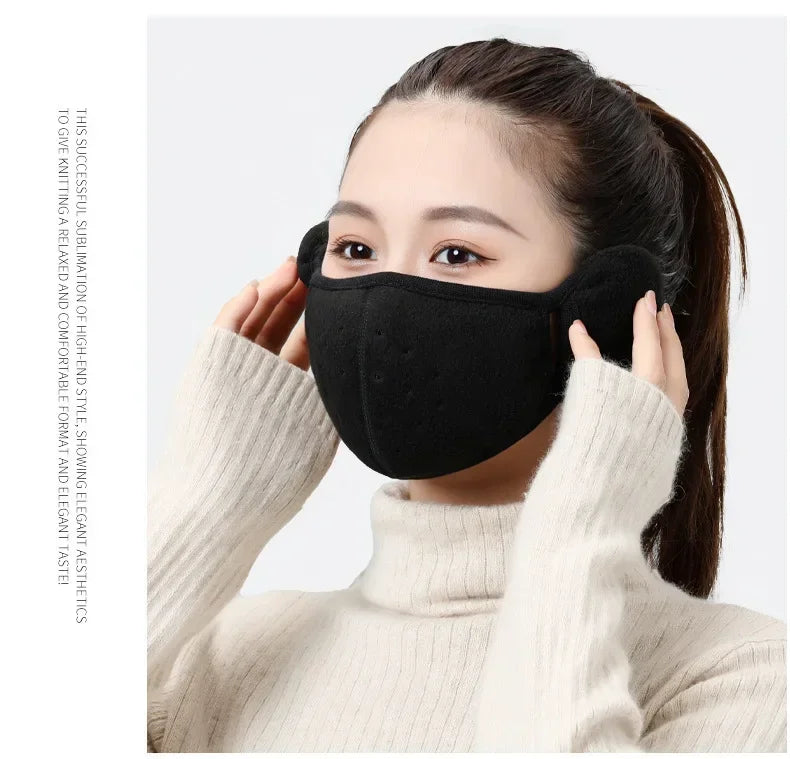 Winter Electric Bike Ear Warmer Windproof Face Mask MenThickened Winter Anti-Freeze Headband Neck Gaiter Breathable Warmer Mask