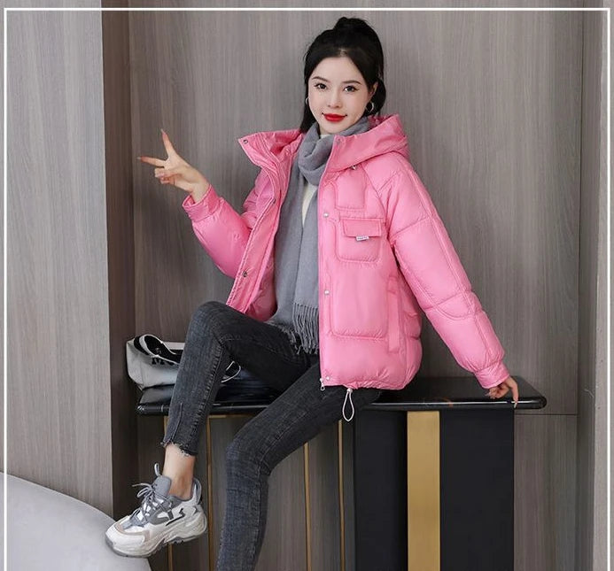 Coats New In Winter Puffer Hooded Coat For Women 2025 High Quality Parkas Demi-season Black Promotion Padding Woman Down Jacket