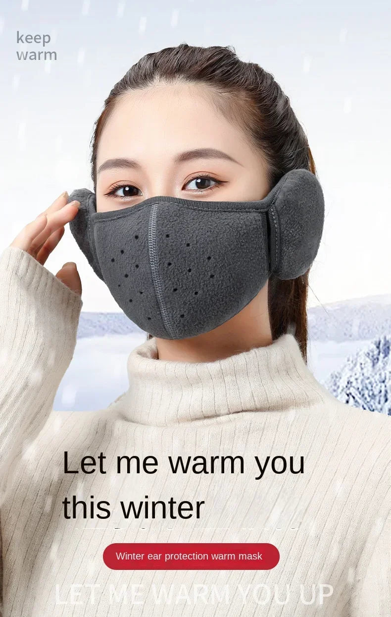 Winter Electric Bike Ear Warmer Windproof Face Mask MenThickened Winter Anti-Freeze Headband Neck Gaiter Breathable Warmer Mask