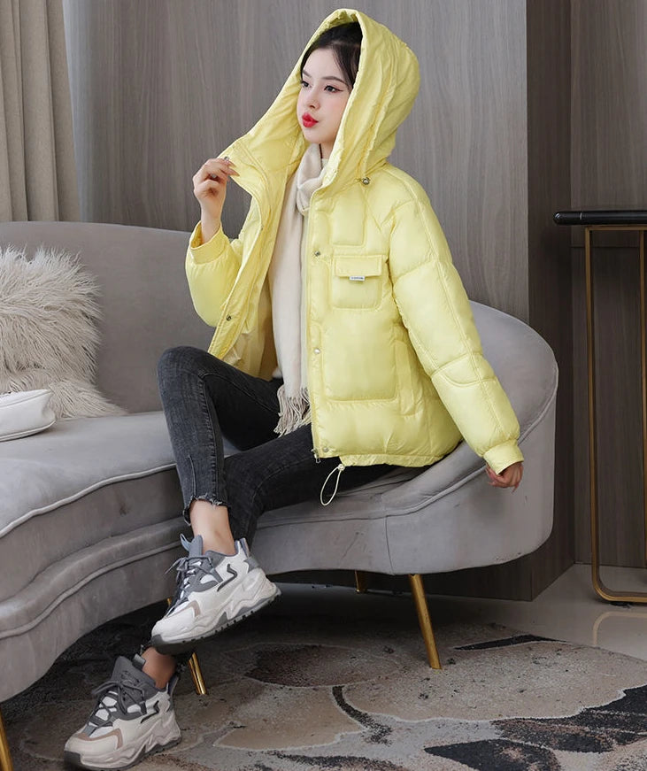 Coats New In Winter Puffer Hooded Coat For Women 2025 High Quality Parkas Demi-season Black Promotion Padding Woman Down Jacket