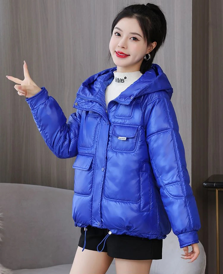 Coats New In Winter Puffer Hooded Coat For Women 2025 High Quality Parkas Demi-season Black Promotion Padding Woman Down Jacket