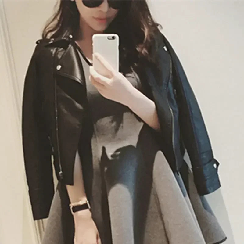 Coats Woman Spring Autumn Leather Jacket for Women New Products Korean Reviews Clothes High Quality Pretty Style Cheap Deals