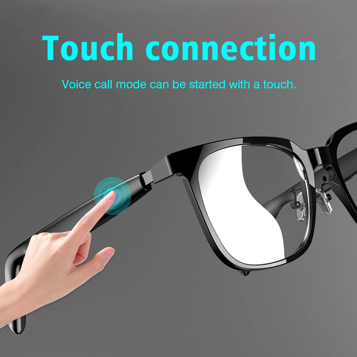 Wireless smart glasses with music playback and wireless calling functions, compatible with Android and iOS