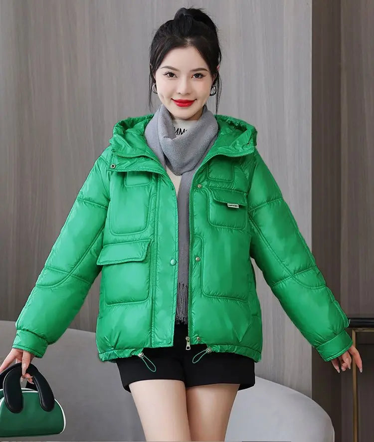 Coats New In Winter Puffer Hooded Coat For Women 2025 High Quality Parkas Demi-season Black Promotion Padding Woman Down Jacket